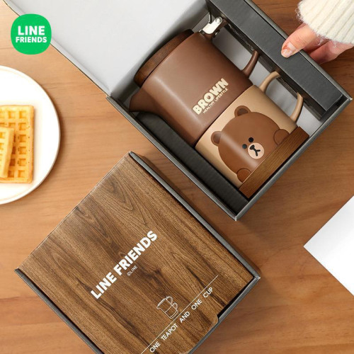 LINE FRIENDS輕奢陶瓷茶壺套裝家用泡茶杯子大容量功夫茶具單壺 LINE FRIENDS輕奢陶瓷茶壺套裝家用泡茶杯子大容量功夫茶具單壺