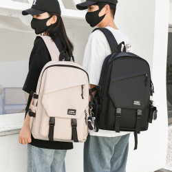 書包男大學生日常出行後背包男雙肩包女韓版簡約百搭旅行電腦包女