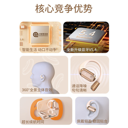 適用華爲不入耳藍牙耳機開放式2024新款無線掛耳式運動降噪骨傳導