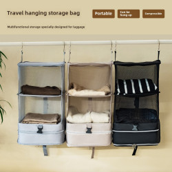 戶外旅行懸掛收納包可攜式性多功能可折曡壓縮手提箱衣物行李收納袋