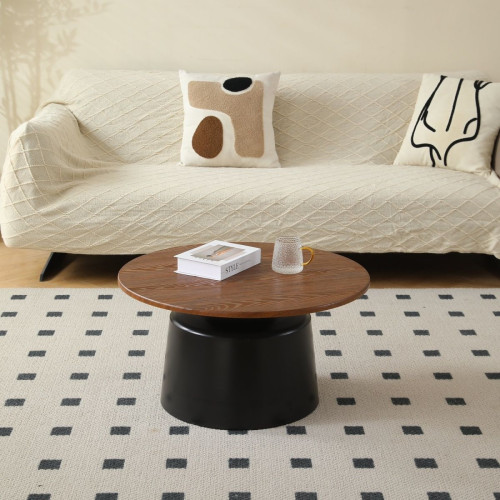 奶油風北歐公寓茶幾客廳家用小戶型簡約民宿茶幾馬提尼圓形小茶幾