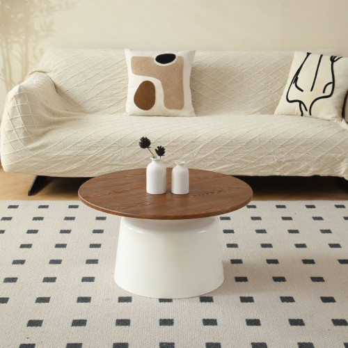 奶油風北歐公寓茶幾客廳家用小戶型簡約民宿茶幾馬提尼圓形小茶幾