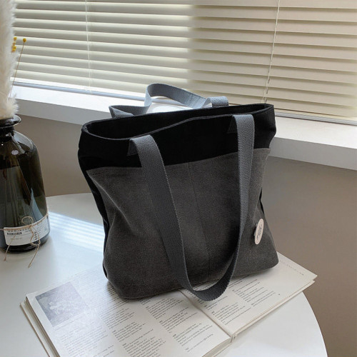 學院風女大學生布袋包女2025新款日系上課包單肩帆布包百搭帆布袋