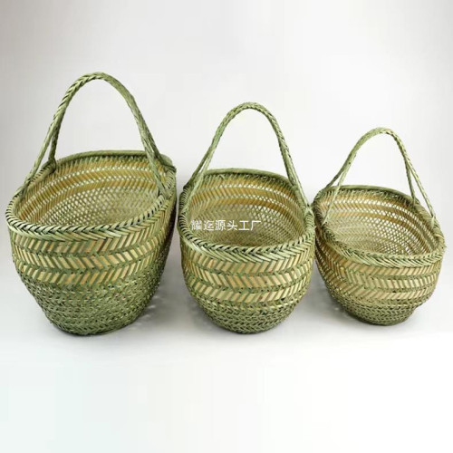 竹編竹籃手提買菜籃子手工竹筐水果籃雞蛋籃廚房收納筐家用購物籃 竹編竹籃手提買菜籃子手工竹筐水果籃雞蛋籃廚房收納筐家用購物籃