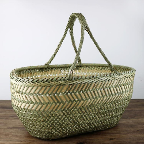 竹編竹籃手提買菜籃子手工竹筐水果籃雞蛋籃廚房收納筐家用購物籃 竹編竹籃手提買菜籃子手工竹筐水果籃雞蛋籃廚房收納筐家用購物籃
