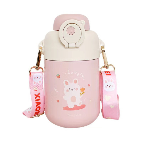 小巧兒童保溫杯女生帶背帶吸管杯男316不鏽鋼水杯可愛杯子ins 小巧兒童保溫杯女生帶背帶吸管杯男316不鏽鋼水杯可愛杯子ins