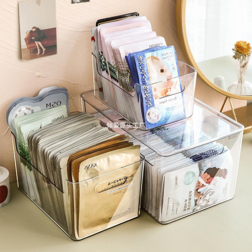 透明面膜盒子化妝品收納盒桌面置物架梳妝台護膚筐亞克力整理箱 透明面膜盒子化妝品收納盒桌面置物架梳妝台護膚筐亞克力整理箱
