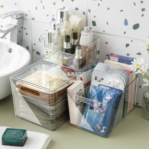 透明面膜盒子化妝品收納盒桌面置物架梳妝台護膚筐亞克力整理箱 透明面膜盒子化妝品收納盒桌面置物架梳妝台護膚筐亞克力整理箱
