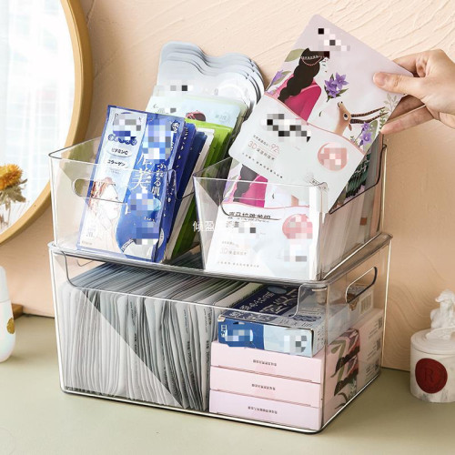 透明面膜盒子化妝品收納盒桌面置物架梳妝台護膚筐亞克力整理箱 透明面膜盒子化妝品收納盒桌面置物架梳妝台護膚筐亞克力整理箱