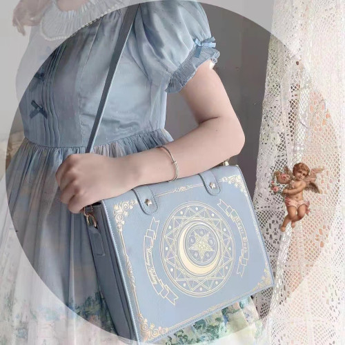 2023新款lolita包包原創設計星月魔法書斜背雙肩翻蓋女士甜美優雅