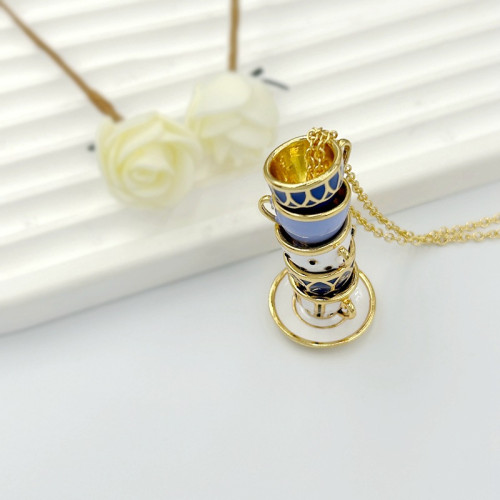 歐美時尚品牌飾品 琺瑯滴釉茶杯咖啡杯項鍊 金屬吊墜 毛衣鏈 飾品 歐美時尚品牌飾品 琺瑯滴釉茶杯咖啡杯項鍊 金屬吊墜 毛衣鏈 飾品