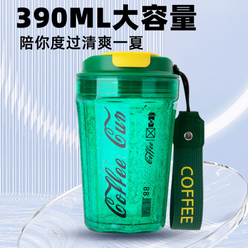 網紅八角塑膠咖啡杯通用可攜式高顔值咖啡杯簡約時尚塑膠水杯子禮品