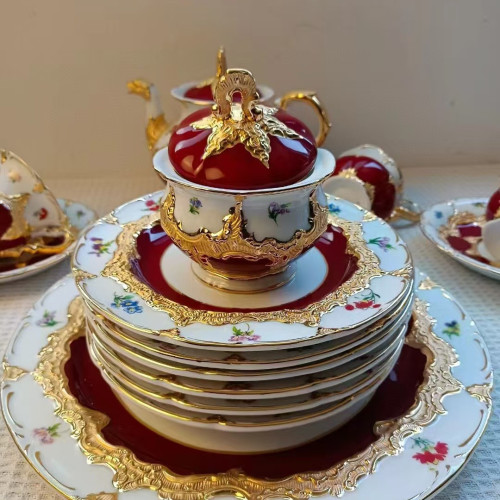 德國MEISSEN梅森瓷器l咖啡杯碟咖啡具套裝歐式皇家宮廷風鎏金禮盒 德國MEISSEN梅森瓷器l咖啡杯碟咖啡具套裝歐式皇家宮廷風鎏金禮盒