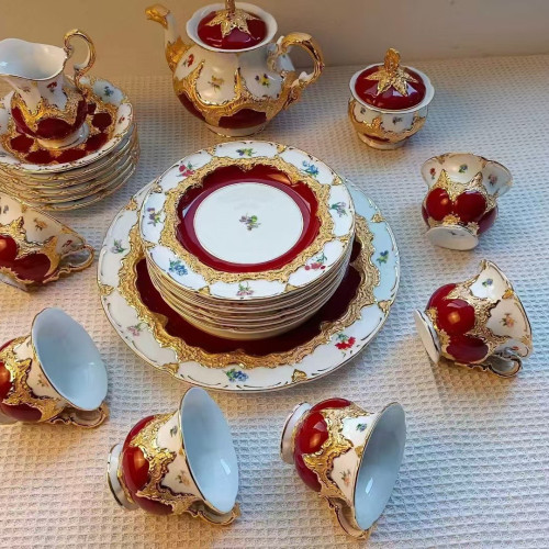 德國MEISSEN梅森瓷器l咖啡杯碟咖啡具套裝歐式皇家宮廷風鎏金禮盒 德國MEISSEN梅森瓷器l咖啡杯碟咖啡具套裝歐式皇家宮廷風鎏金禮盒