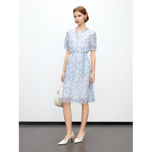 【博主同款x藍韻】JESSIE法式精緻氣質連衣裙夏女收腰度假碎花裙