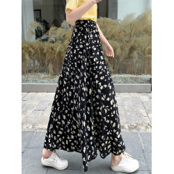 雪紡碎花裙子半身裙夏季2025新款氣質遮胯大擺長裙高腰a字裙女裝