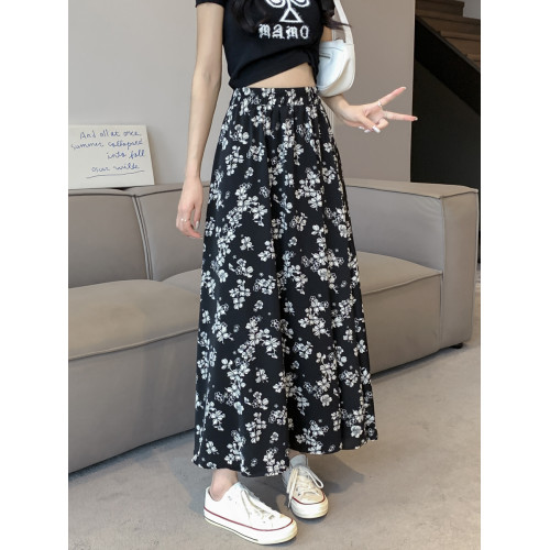 雪紡碎花裙子半身裙夏季2025新款氣質遮胯大擺長裙高腰a字裙女裝 雪紡碎花裙子半身裙夏季2025新款氣質遮胯大擺長裙高腰a字裙女裝