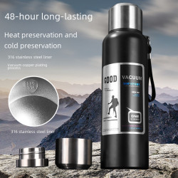 316不鏽鋼內膽真空全鋼保溫壺男士戶外旅行登山可攜式大容量保溫杯