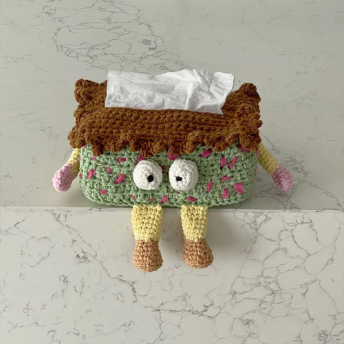 手工自製創意紙巾盒編織diy材料包毛線鉤針大眼仔怪獸抽紙袋擺件 手工自製創意紙巾盒編織diy材料包毛線鉤針大眼仔怪獸抽紙袋擺件