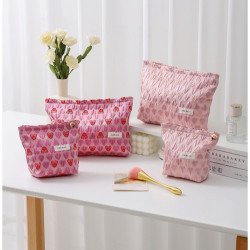 韓版立體愛心化妝包女生可攜式補妝包2023ins新款多功能化妝帆布包