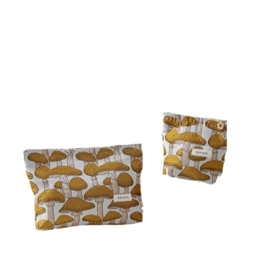 文藝復古提花蘑菇化妝包可攜式洗漱包內膽包旅行護膚品收納袋帆布包 文藝復古提花蘑菇化妝包可攜式洗漱包內膽包旅行護膚品收納袋帆布包