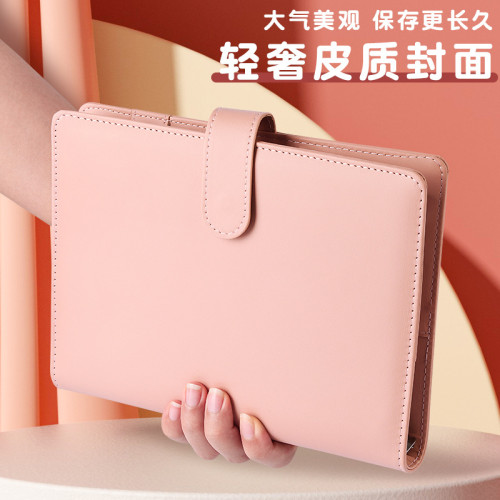 証件收納本皮質活頁收納冊拉鍊袋銀行卡票據收集冊家庭証件收納包 証件收納本皮質活頁收納冊拉鍊袋銀行卡票據收集冊家庭証件收納包