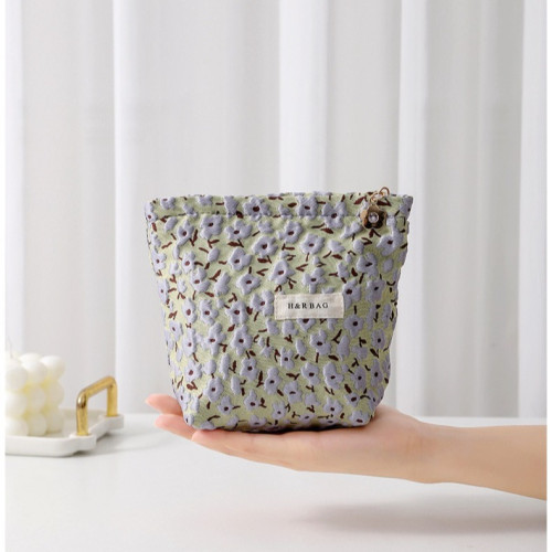 小衆in’s風撞色碎花高級感提花化妝包女護膚品收納包大容量內膽 小衆in’s風撞色碎花高級感提花化妝包女護膚品收納包大容量內膽