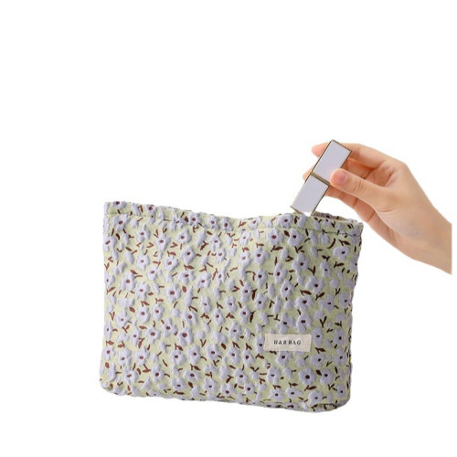 小衆in’s風撞色碎花高級感提花化妝包女護膚品收納包大容量內膽 小衆in’s風撞色碎花高級感提花化妝包女護膚品收納包大容量內膽