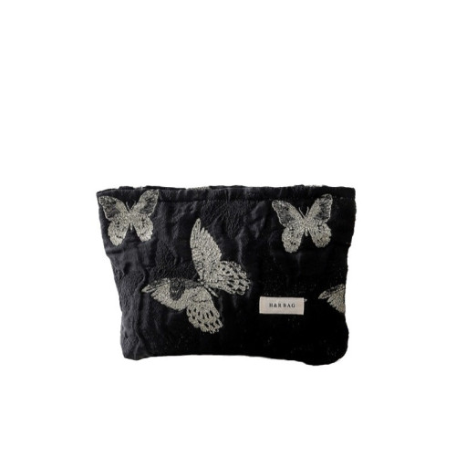 新款國風金絲蝴蝶日常搭配化妝包大容量高級感護膚品收納包手拿包 新款國風金絲蝴蝶日常搭配化妝包大容量高級感護膚品收納包手拿包