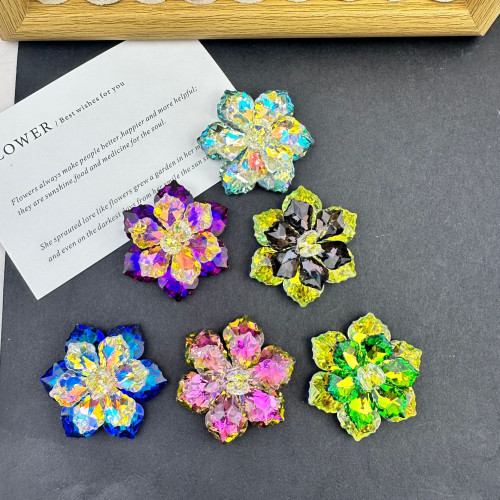 高檔玻璃鑽花朵 diy手工編織包包服飾胸針髮飾品掛飾鞋帽配件