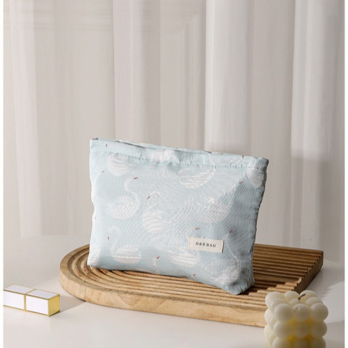 新款小清新天鵞提花撞色化妝袋旅行化妝收納包手拿包內膽包帆布包 新款小清新天鵞提花撞色化妝袋旅行化妝收納包手拿包內膽包帆布包