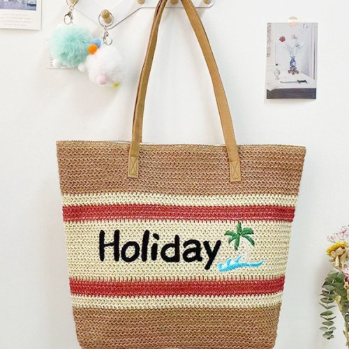 2024新款女士單肩包草編包編織包紙編包購物包媽咪包沙灘包大 2024新款女士單肩包草編包編織包紙編包購物包媽咪包沙灘包大