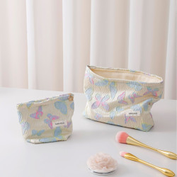 新款清新彩色蝴蝶化妝包高級感收納包隨身可攜式護膚品化妝袋洗漱包