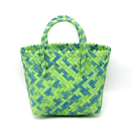 新款手工編織包手提籃子度假休閒女包防水塑膠沙灘包彩色手編包包 新款手工編織包手提籃子度假休閒女包防水塑膠沙灘包彩色手編包包