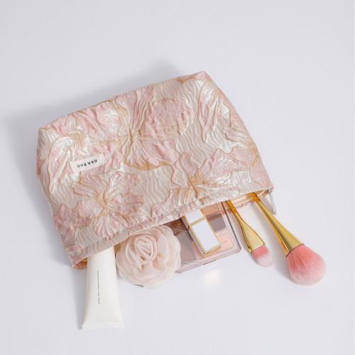 新款小清新提花花朵化妝袋大容量旅行護膚品收納包手拿包內膽包 新款小清新提花花朵化妝袋大容量旅行護膚品收納包手拿包內膽包