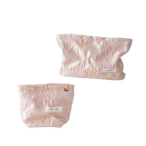 新款小清新提花花朵化妝袋大容量旅行護膚品收納包手拿包內膽包 新款小清新提花花朵化妝袋大容量旅行護膚品收納包手拿包內膽包