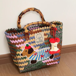 臘腸狗菜籃子包包女手提包2025新款編織包托特包水桶包高級小拎包