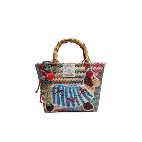 臘腸狗菜籃子包包女手提包2025新款編織包托特包水桶包高級小拎包 臘腸狗菜籃子包包女手提包2025新款編織包托特包水桶包高級小拎包