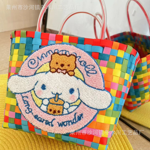 2024新款多巴胺彩色編織包DIY原型包是u提菜籃子包包 2024新款多巴胺彩色編織包DIY原型包是u提菜籃子包包