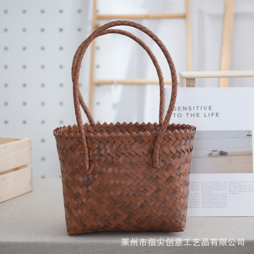 復古法式大容量手工編織包伴手禮菜籃子女士手提包海邊度假沙灘包 復古法式大容量手工編織包伴手禮菜籃子女士手提包海邊度假沙灘包