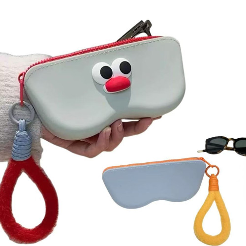 卡通可愛可攜式矽膠眼鏡袋撞色墨鏡太陽鏡保護套掛包眼鏡盒收納包 卡通可愛可攜式矽膠眼鏡袋撞色墨鏡太陽鏡保護套掛包眼鏡盒收納包