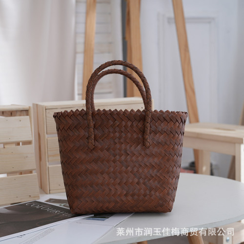 簡約時尚塑編包單肩草編包腋下包出行百搭編織包手工塑編包 簡約時尚塑編包單肩草編包腋下包出行百搭編織包手工塑編包