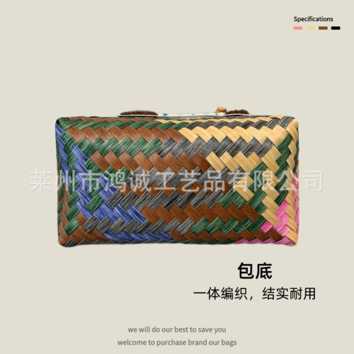 大容量臘腸狗手工編織包菜籃子藤編手提包上班雜物小拎包野餐女包