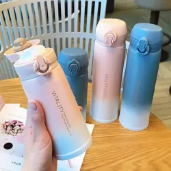 可攜式兒童保溫杯高顔值304不鏽鋼水杯水壺可愛學生家用杯子