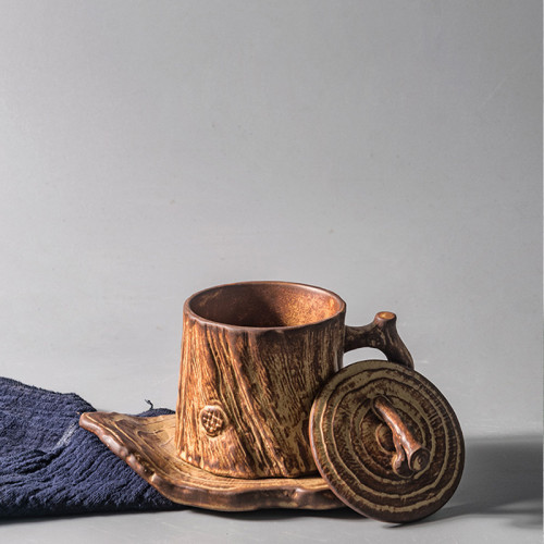 手工粗陶咖啡杯個性帶把手沖咖啡馬克杯創意復古藝術拉花杯日式 手工粗陶咖啡杯個性帶把手沖咖啡馬克杯創意復古藝術拉花杯日式