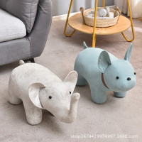 輕奢動物坐凳網紅小凳子家用門口換鞋凳創意卡通腳踏凳兒童沙發凳