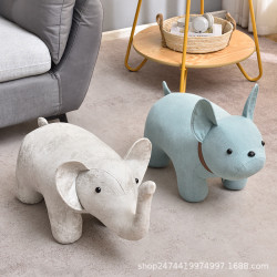 輕奢動物坐凳網紅小凳子家用門口換鞋凳創意卡通腳踏凳兒童沙發凳