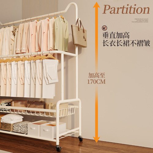 簡易衣架落地臥室晾衣架可移動多功能置物架家用房間掛衣服收納架 簡易衣架落地臥室晾衣架可移動多功能置物架家用房間掛衣服收納架