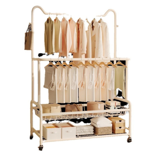 簡易衣架落地臥室晾衣架可移動多功能置物架家用房間掛衣服收納架 簡易衣架落地臥室晾衣架可移動多功能置物架家用房間掛衣服收納架
