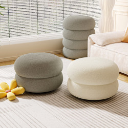 奶油風小凳子家用板凳網紅腳踏凳客廳矮凳沙發凳羊羔絨坐墩換鞋凳